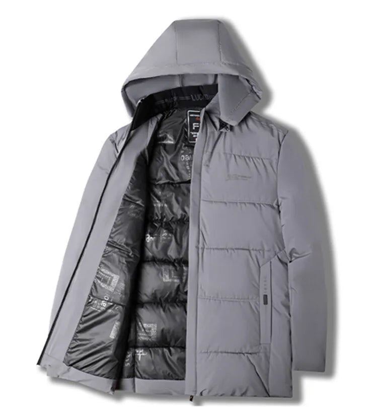 Men's High-Quality Hooded Thickened Warm Cotton Coat, Suitable for Daily Commuting, Elegant Business and Casual Wear Size L-5XL