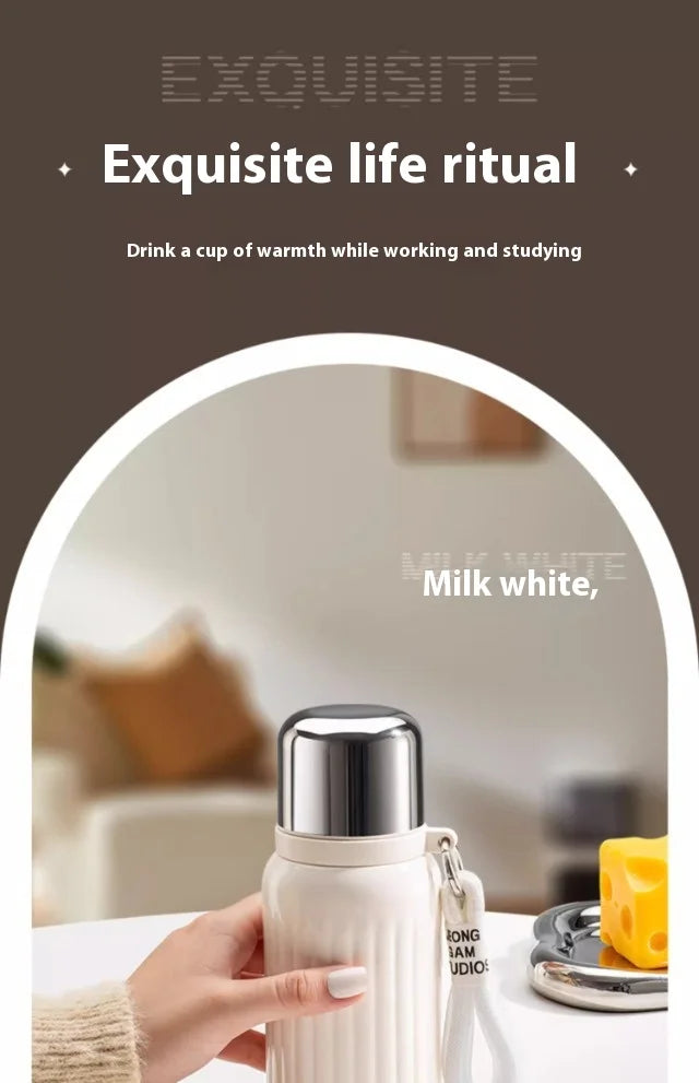 Vakuumisolierte Thermosflasche aus Edelstahl 316 – 24/12 Stunden Heiß-/Kältespeicherung, auslaufsicher, minimalistisches Design, Reisebecher für Büro und Auto