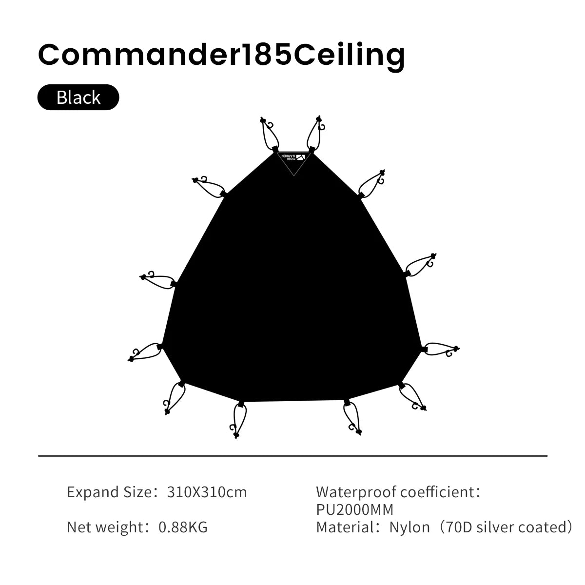 Camping Tent Commander Dome Tent Shelter Waterproof Windproof Ultra-light 70D Nylon 160/185/245CM