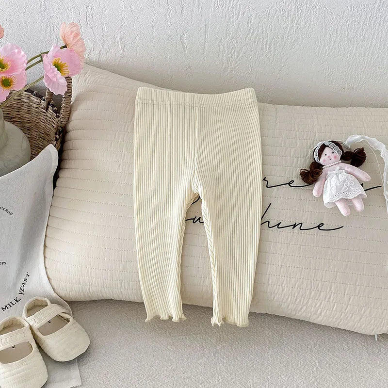Herfst Baby Leggings Leuke Effen Kleur Meisjes Jongens Pit Strip Skinny Broek Ademende Peuterbroek 6M-3 & Unisex