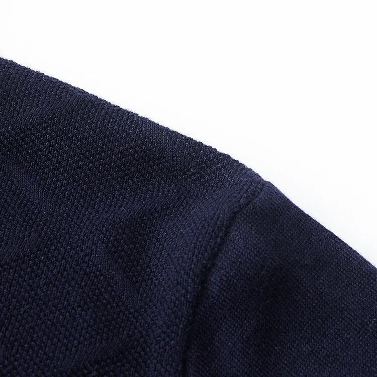 Men's High Quality Woollen Polo Shirt, Blend Fashionable Embroidered Long Sleeve Tee, Korean Style Casual Menswear