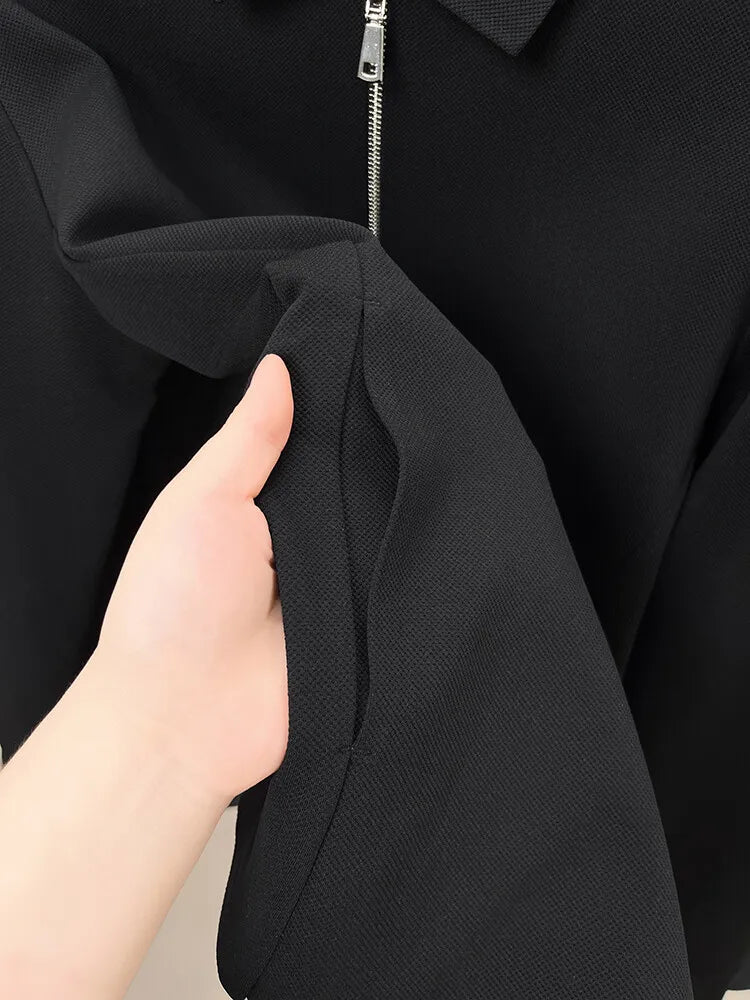 Men's Solid Colour Business Casual Autumn and Winter Jacket, Suitable For Daily Commuting, Stretchy Knitted Zip-Up Male Cardigan