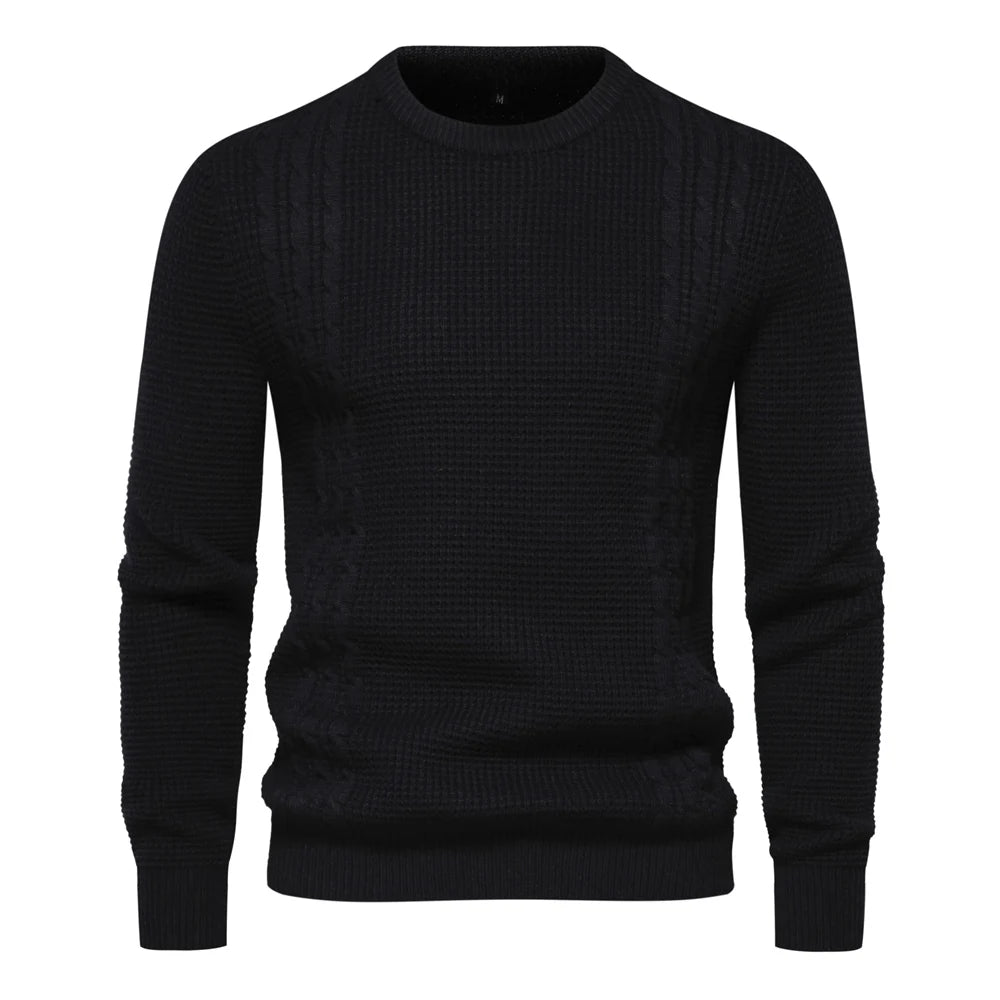 Warm Men's Pullovers Sweater For Autumn and Winter With Solid Colour and Soft Material Casual Classic Sweater For Men
