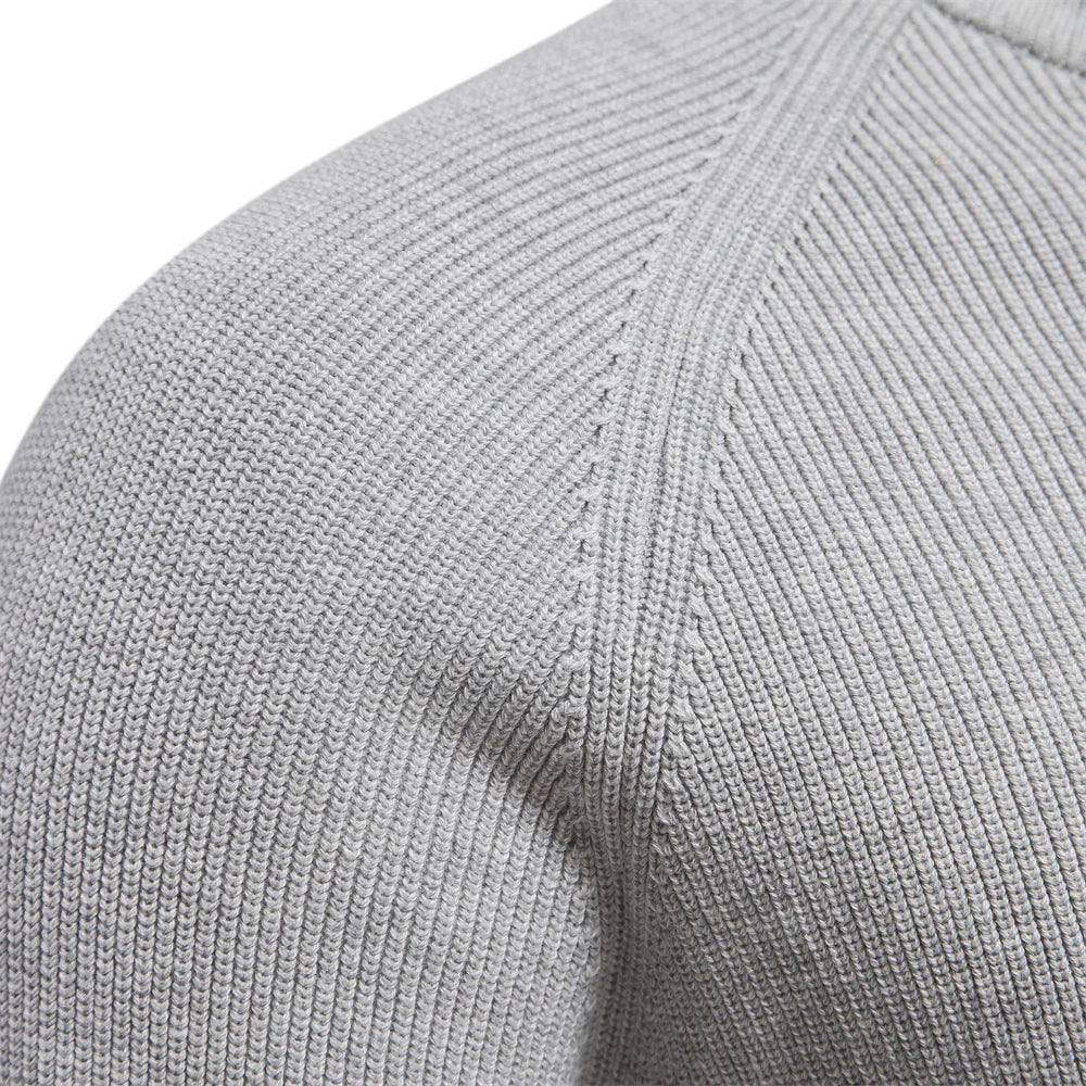 Men's Autumn Cotton Zipper Cardigan Casual Social Sweaters High Collar Warm Winter Knitted Sweater For Men
