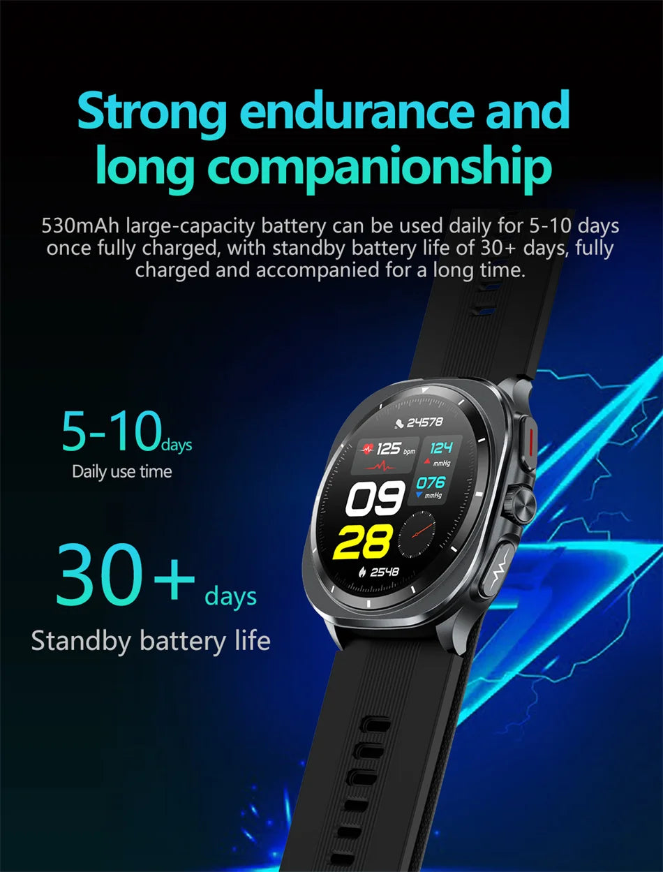 2025 Health track Smartwatch Air Pump Airbag True Blood Pressure Health Measure Smart Watch Men Women Blood oxygen BT Call