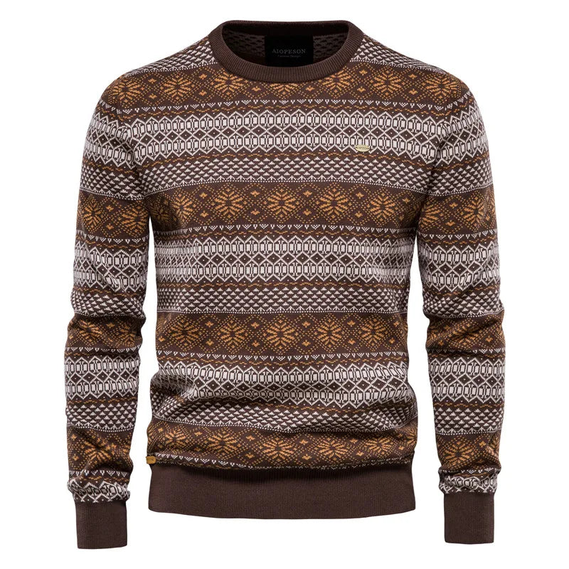 Men's Spliced Cotton Sweater Casual O-neck High Quality Pullover Knitted Sweaters Male New Winter Brand