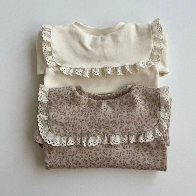 Herfst Baby Kant Bottoming Shirt Peuter Schattig Bloem Strik Kraag Basis Shirt Baby Dunne Lange Mouwen Meisjes Tops 1-3Y Meisjes