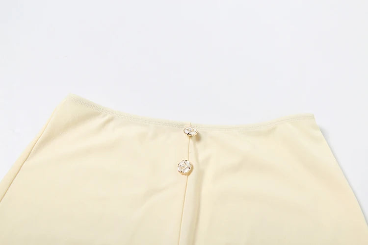 Simple 2 Piece Set Women Lapel Neck Single-Breasted Crop Tops + Bottom Skinny Shorts Daily Casual Home Comfortable Suit