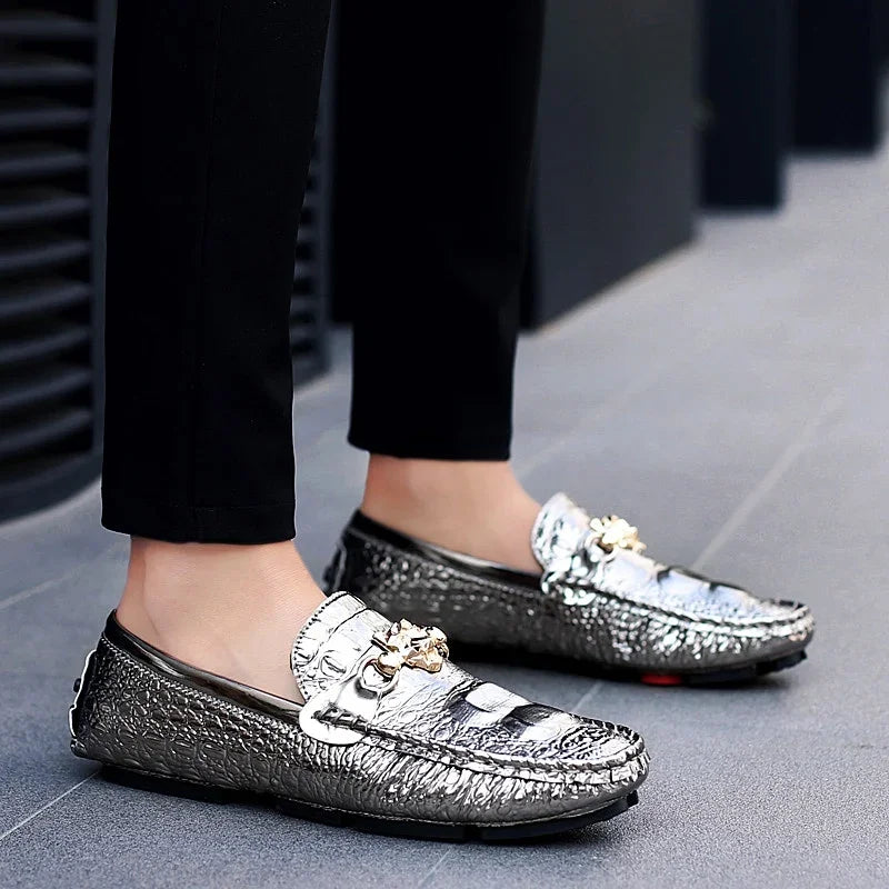 2024 Nieuwe stijlvolle herenschoenen in grote maten 39-48, casual mocassins, wit, zilver, herenschoenen, formeel, zakelijk, kantoor, feestmocassin, loafers