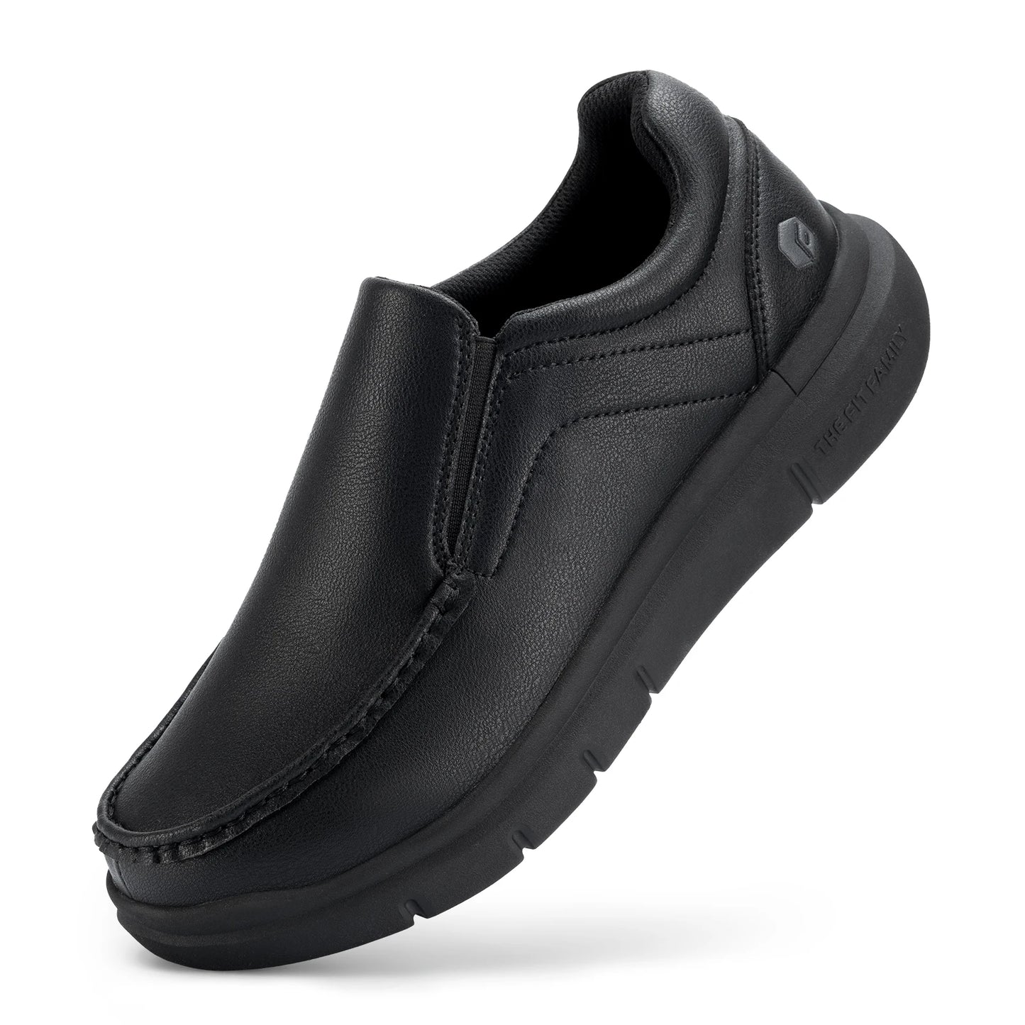 Men's Shoes Wide Width Leather Slip-On Casual Shoes Lightweight For Swollen Feet with Arch Support Pain Relief