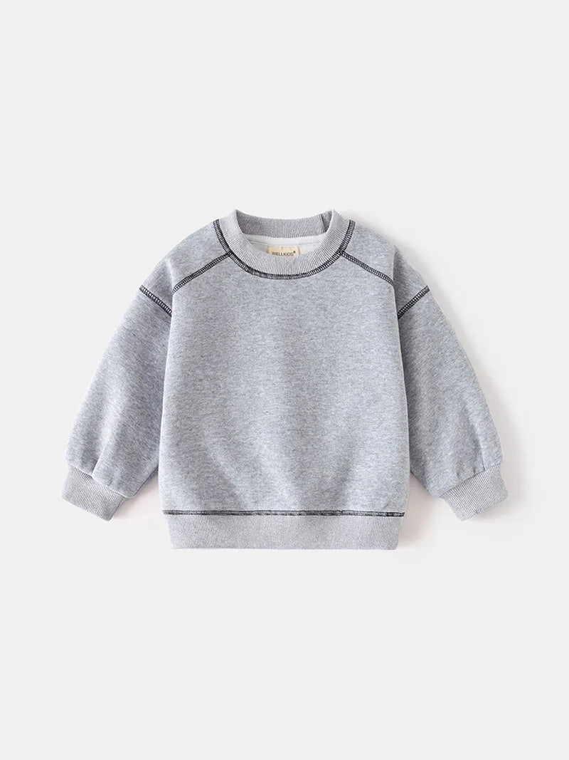 New Spring Kids Hoodie Girls Cute Contrast Colour Pullover Thin Style Children Loose Boys Sweatshirt 2-6T Unisex