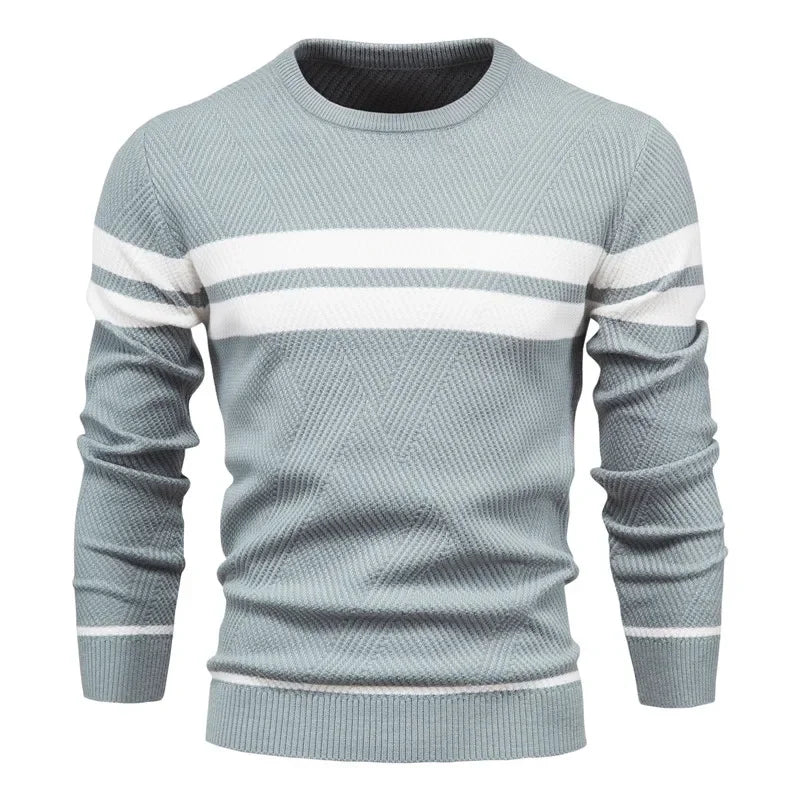 Men's Autumn Pullover Men's Sweater O-neck Patchwork Long Sleeve Warm Slim Sweaters Casual Fashion Sweater For Men