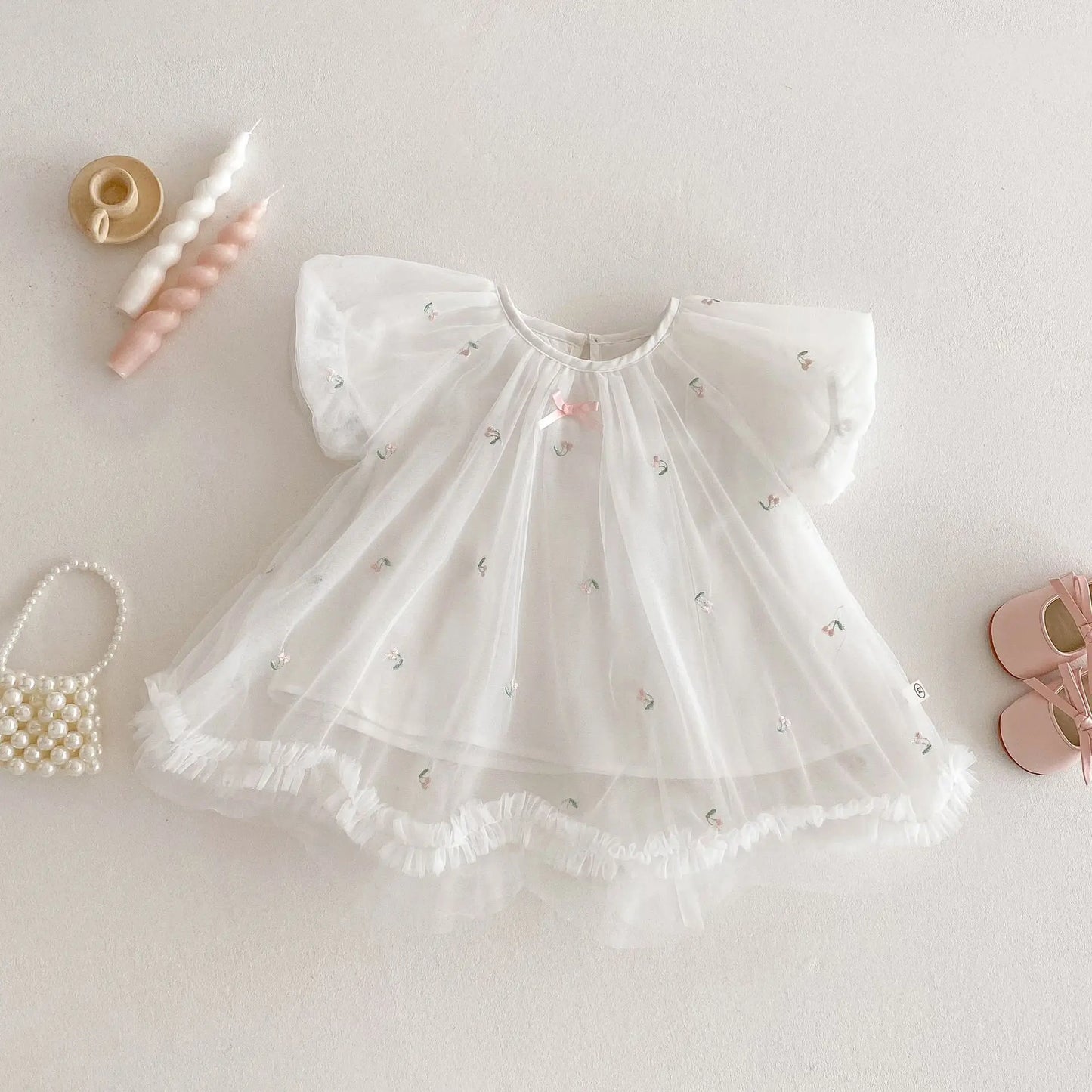 2025 Summer Girls' Clothing Baby Children's Exquisitely Embroidered Tulle Princess Dresses Kids Birthday Dress 0-5Y Girls