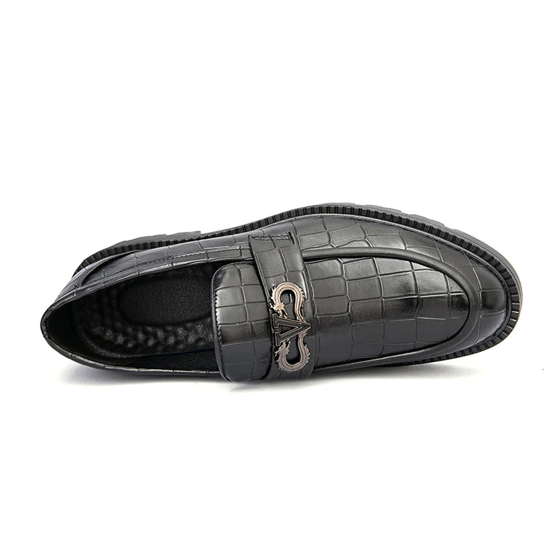Men Height Increasing Casual Loafers Thick Bottom Male Dress Formal Shoes Slip-on Adult Leisure Loafers