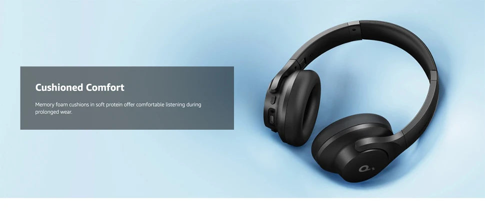 Soundcore by Anker Q20i Hybrid Active Noise Cancelling Headphones Wireless Over-Ear Bluetooth 40H Long ANC Playtime