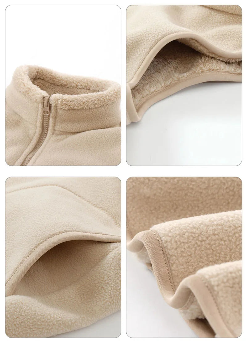 Boys' Winter Warm Vest Solid Colour Big Pocket Waistcoat Zipper Korean Kids Loose Sleeveless Jacket For Children 4-12T