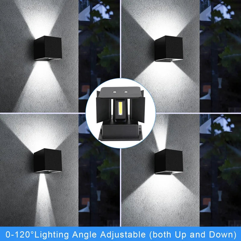 Aluminium LED-wandlamp voor buiten, waterdicht IP65, tuinverlichting, 6W 12W, wandlampen voor binnen, slaapkamer, woonkamer, trapverlichting
