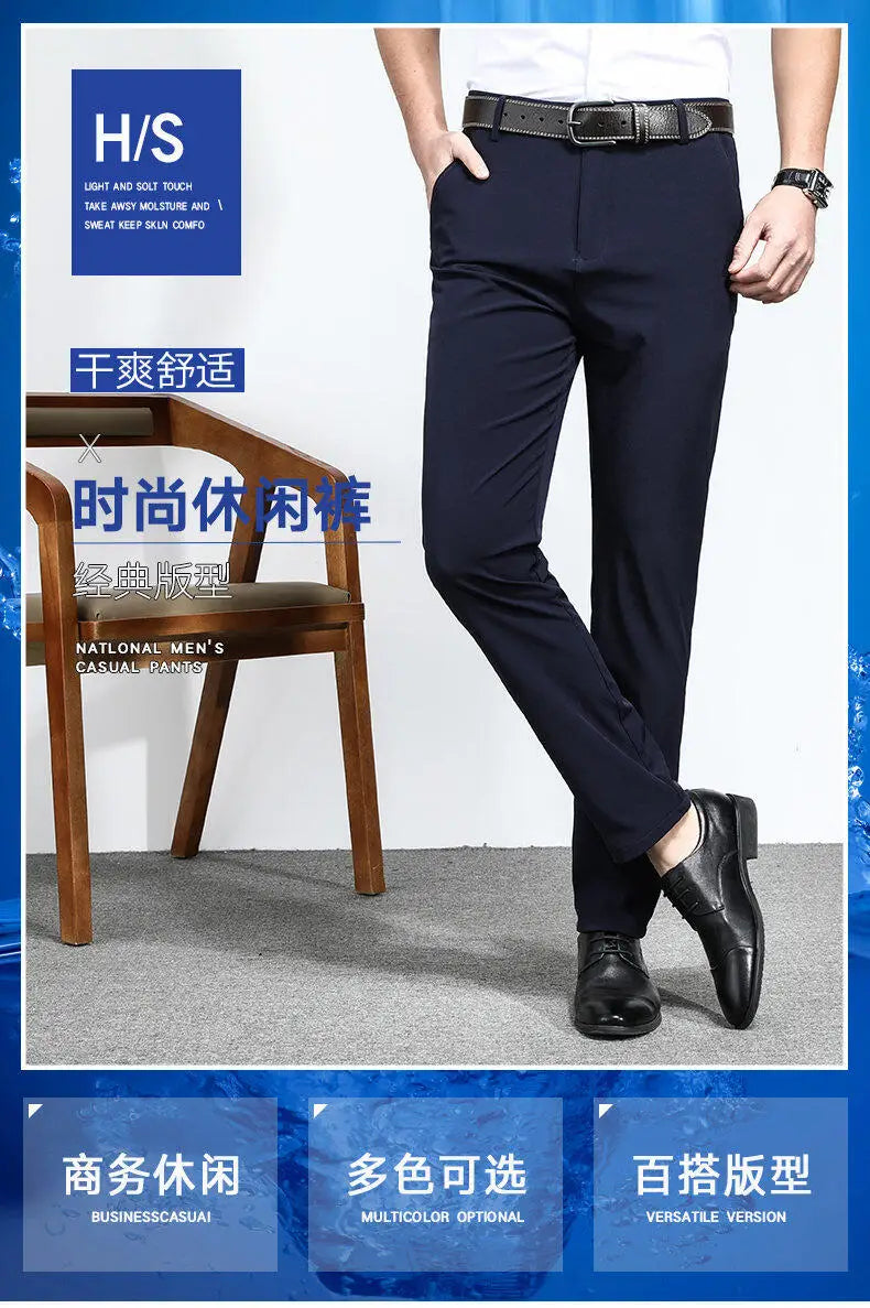 Stretchable Men's Dress Pants, Classic Trousers for Versatile Wear, Comfort & Style Combined Sizes 28-40