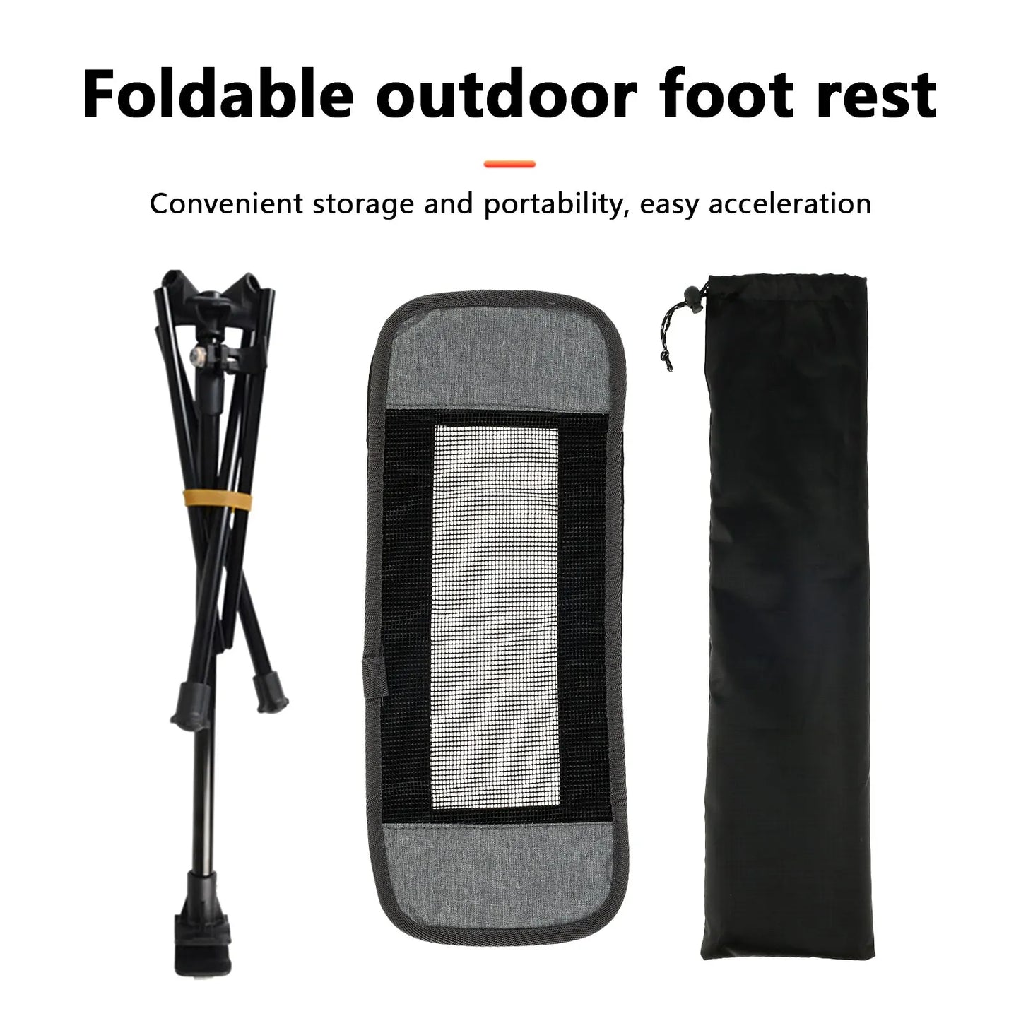 Universal Camping Chair Foot Rest Folding Attachable Footrest Lightweight Footstool for Outdoor Fishing Beach Hiking