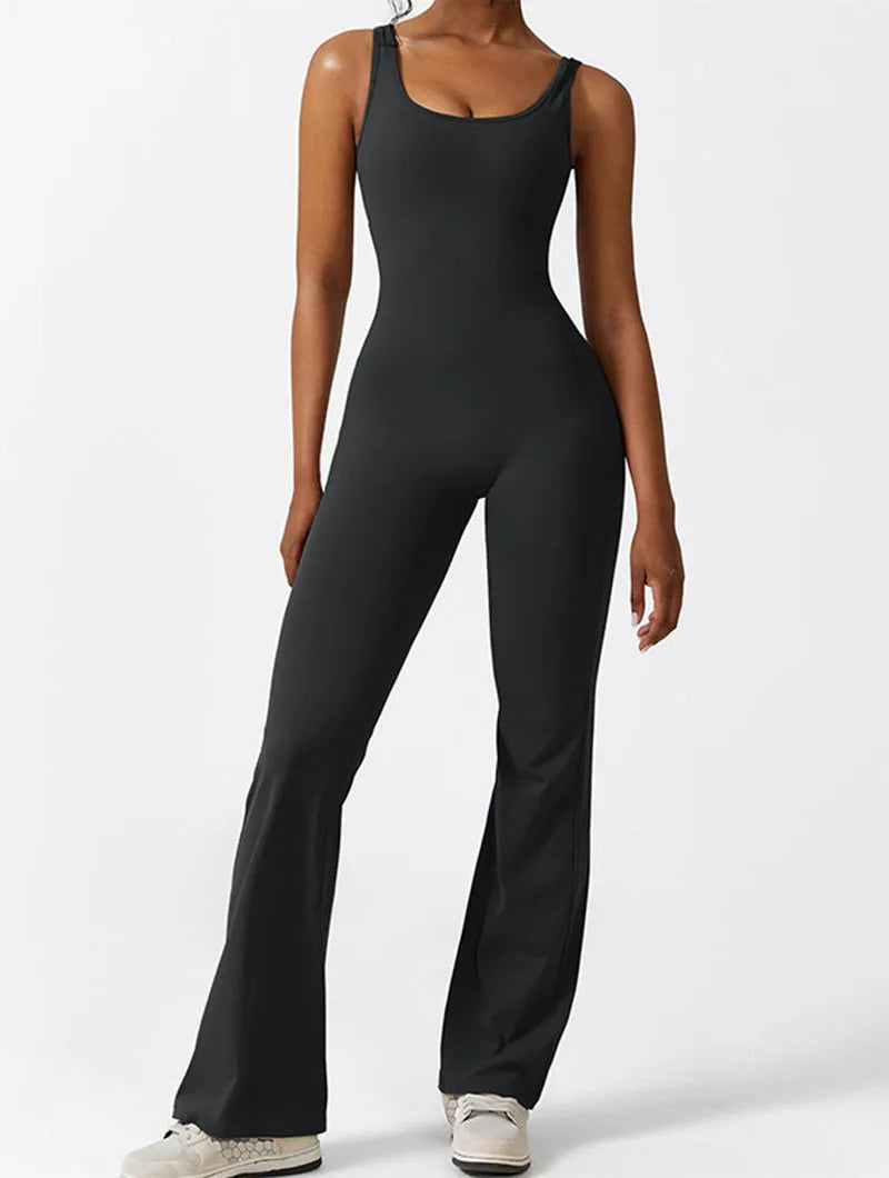 Sexy strakke jumpsuits voor dames, effen kleur, uitgehold, rugloos, mouwloos, yoga-rompertjes, vrouwelijke stretch, workout, liftende heupen, bodysuits