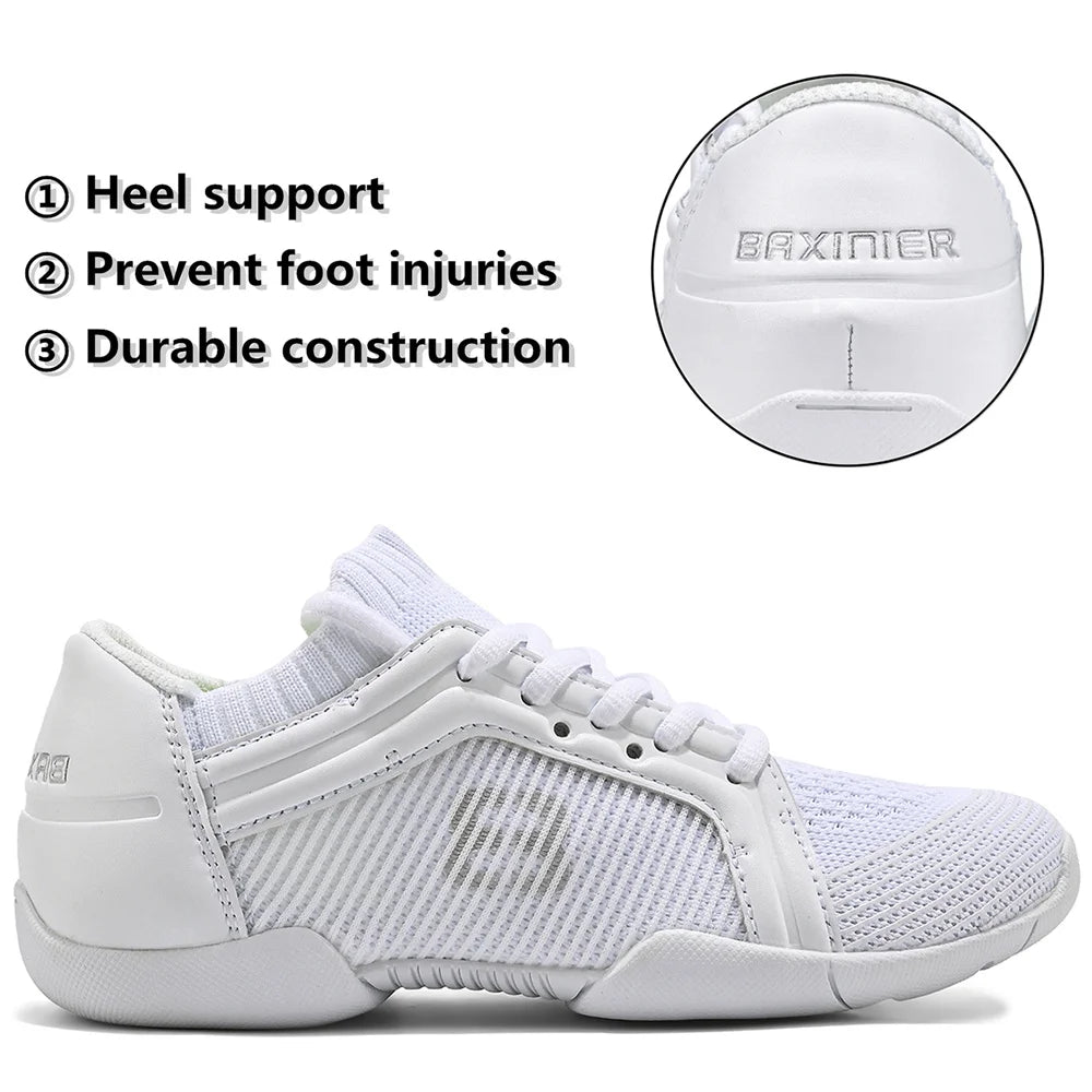 Girls White Cheerleading Shoes Lightweight Youth Cheer Competition Sneakers kids Breathable Training Dance Tennis Shoes