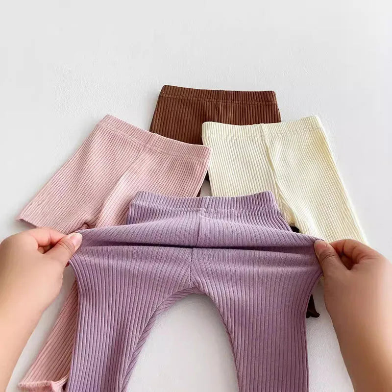 Herfst Baby Leggings Leuke Effen Kleur Meisjes Jongens Pit Strip Skinny Broek Ademende Peuterbroek 6M-3 & Unisex