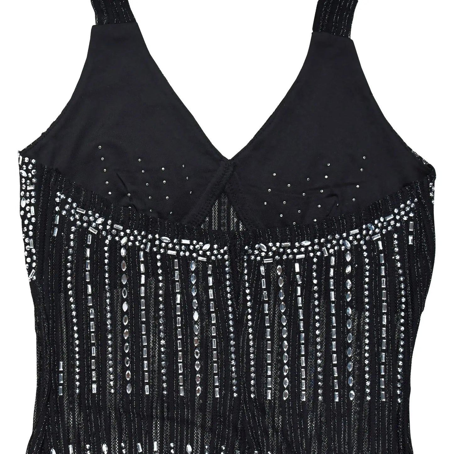 Women's Sexy Halter Sleeveless Backless Embroidered Flares Rhinestone Decor Floor-length Party Dress