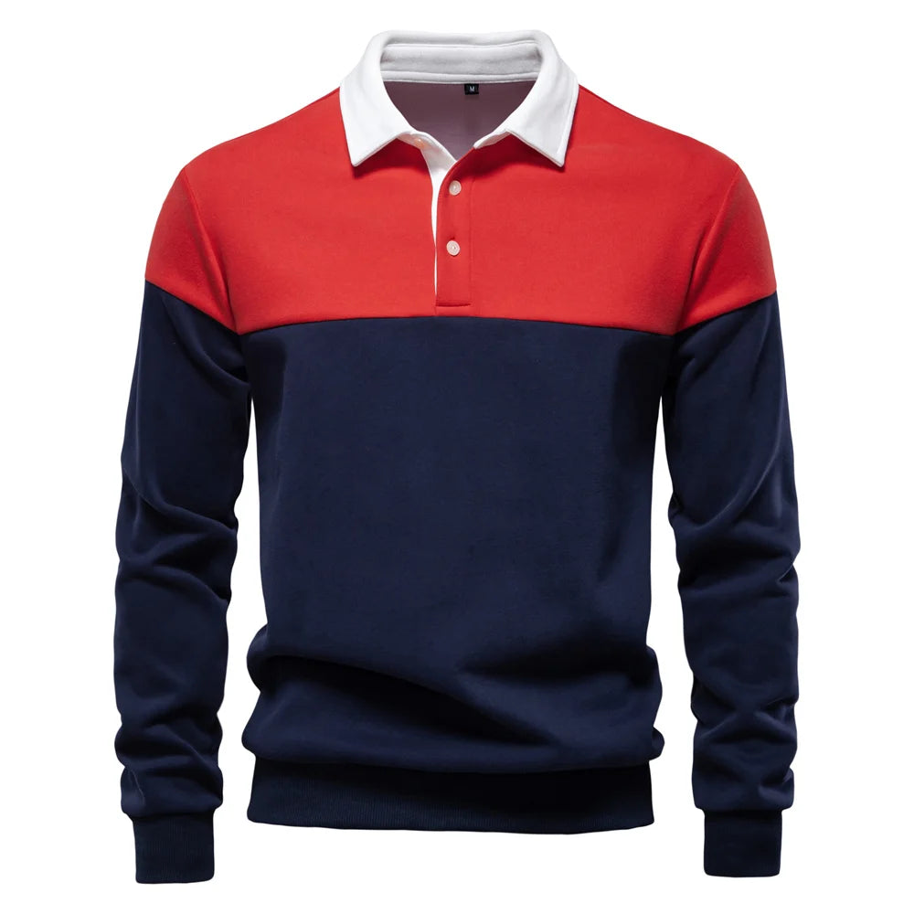 Men's Premium Design Sweatshirt Colour Block Hoodies Long Sleeve Business Casual Social Sweatshirt