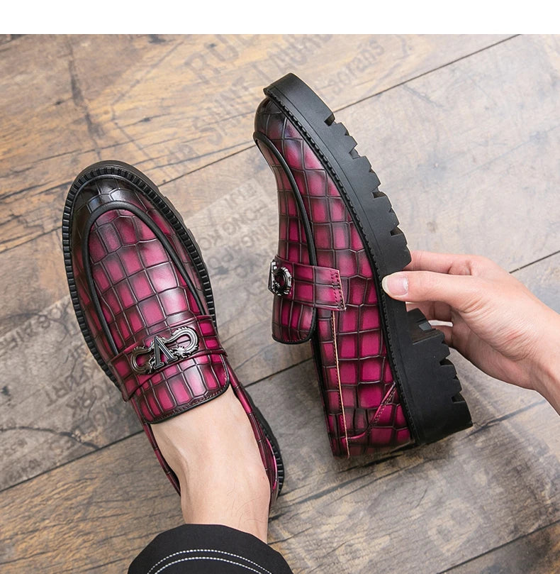 Men Height Increasing Casual Loafers Thick Bottom Male Dress Formal Shoes Slip-on Adult Leisure Loafers