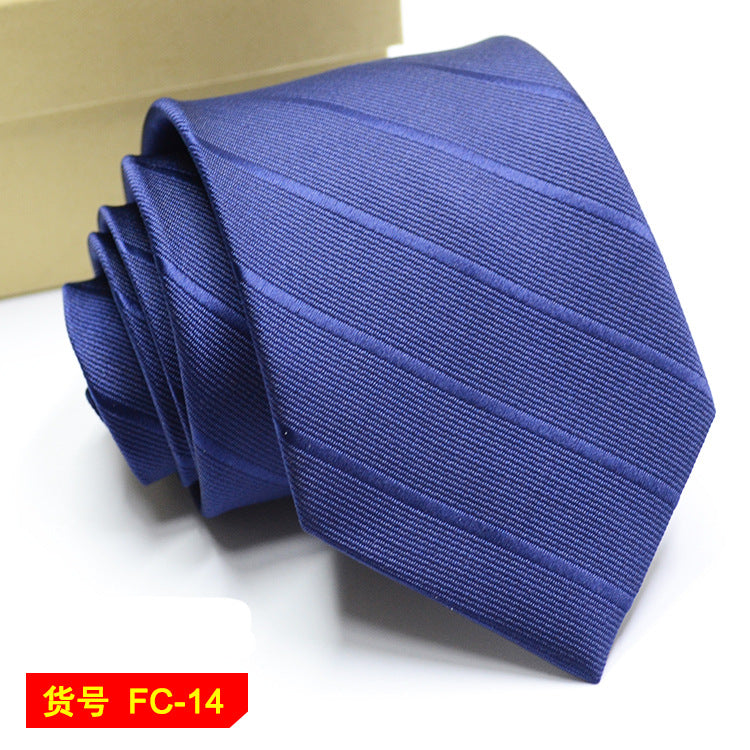 Men's Solid Color Stripe Floral Jacquard Necktie 7-8cm Width Fashionable Daily Wear Cravat for Wedding Party Gift