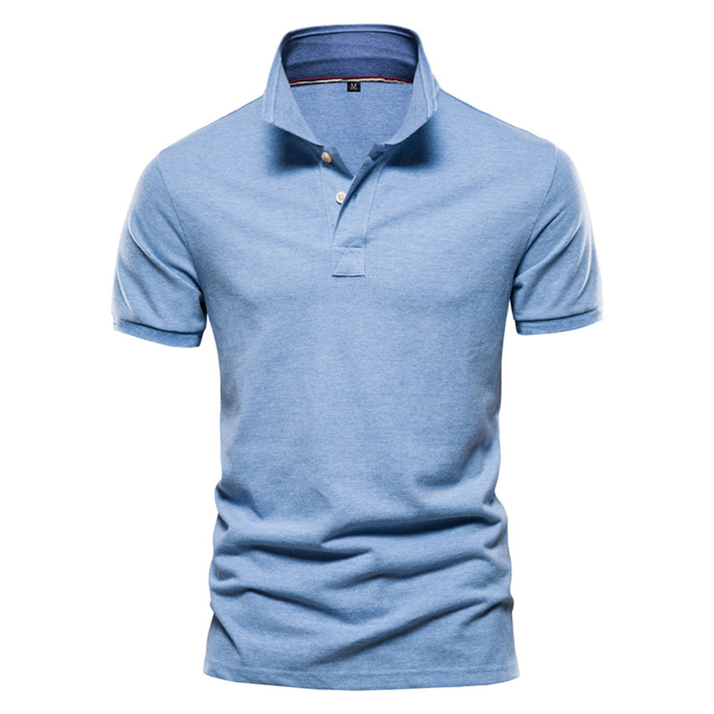 Men's Cotton Polos Solid Colour Classic Polo Shirt Men Short Sleeve Top Quality Casual, Business, & Social Polo Shirt