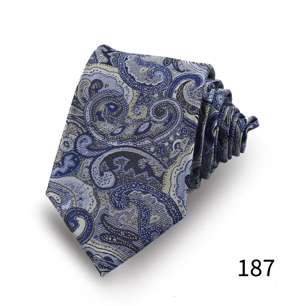 Heren luxe Paisley stropdas met bloemenprint in bruiloftsstijl, zakelijke stropdas van polyester, 146 x 7,5 cm, cadeau voor volwassen mannen.