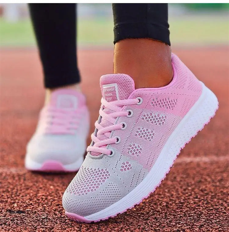 2025 Nieuwe mode damessneaker platte damesschoenen mesh stof casual sneaker dames veterschoenen vrouwelijke sneakers voor dames