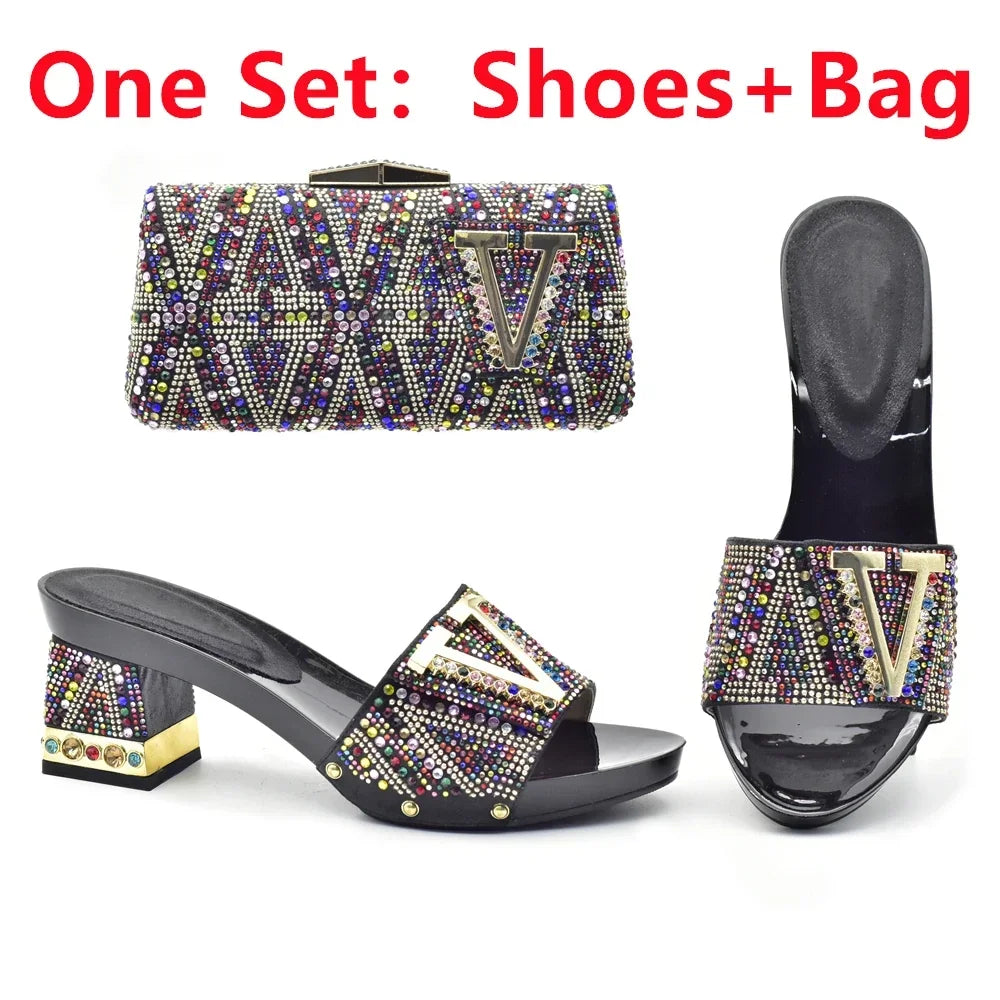 Italian Shoes with Matching Bags for Wedding Italy Shoe and Bag Set In New 2025 Nigerian Shoes and Matching Bags