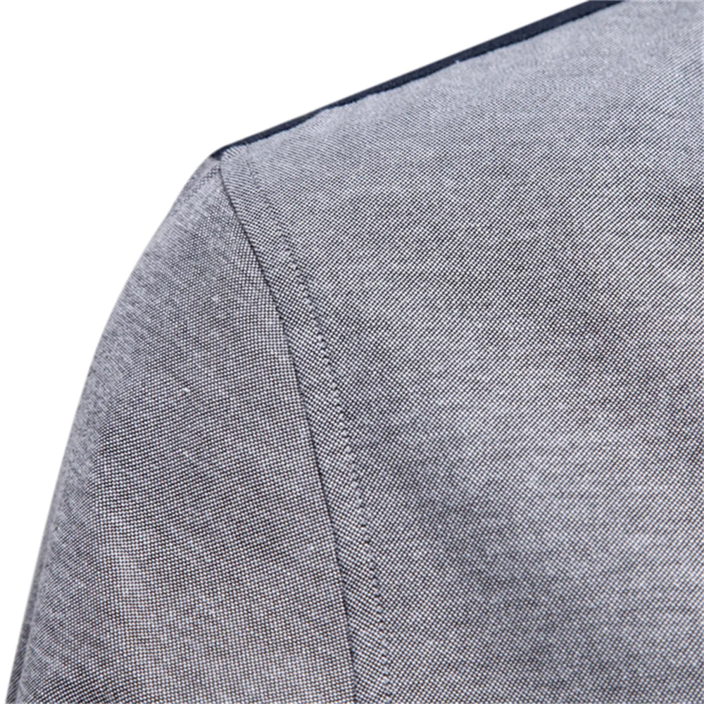Men's Spring Patchwork Oxford Shirt Casual Wear Cotton Blend Pocket Shirts For Men