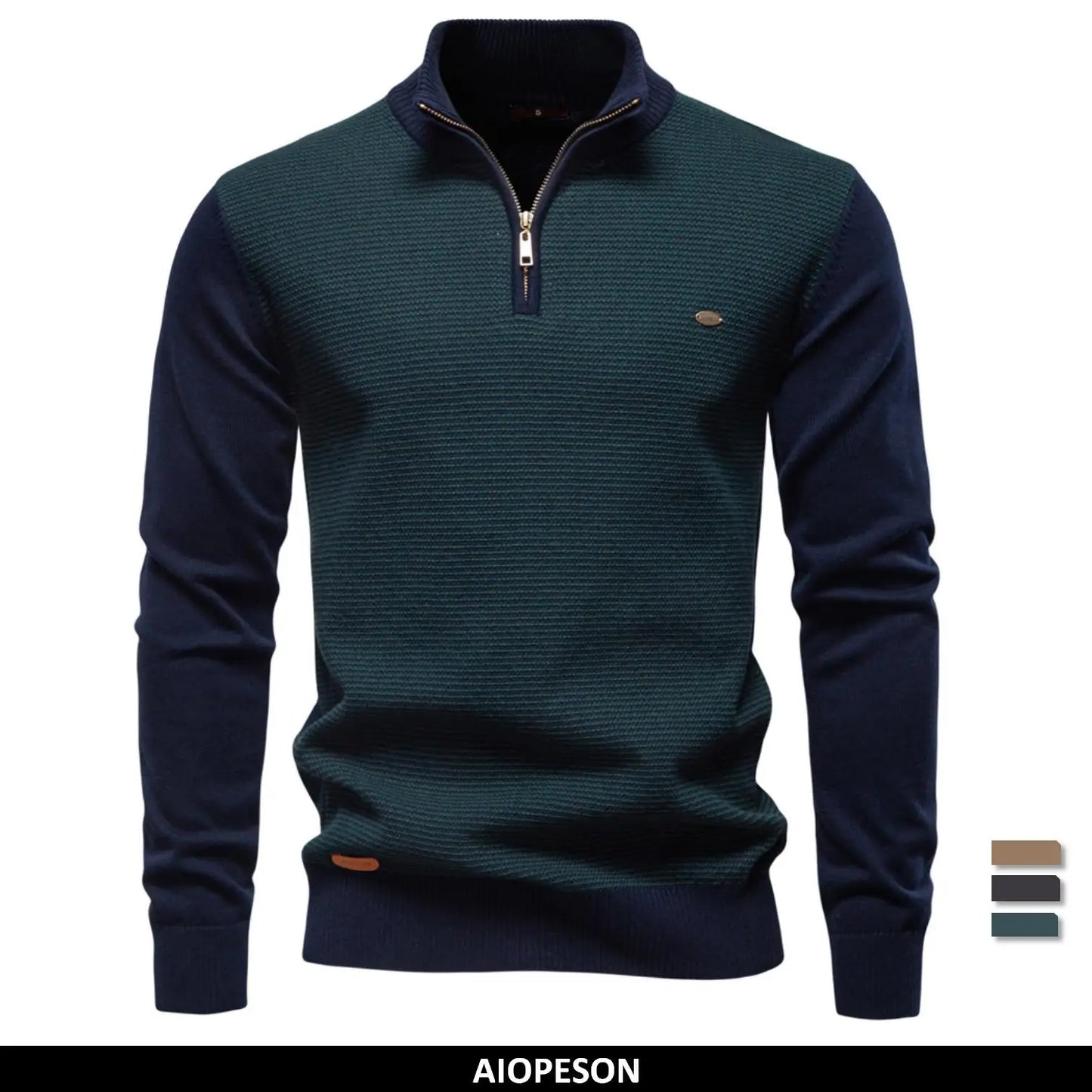 Men's Striped Sweater Solid Colour Knitted Pullover Warm Luxury Cotton Autumn Winter Casual Turtleneck Men's Sweaters
