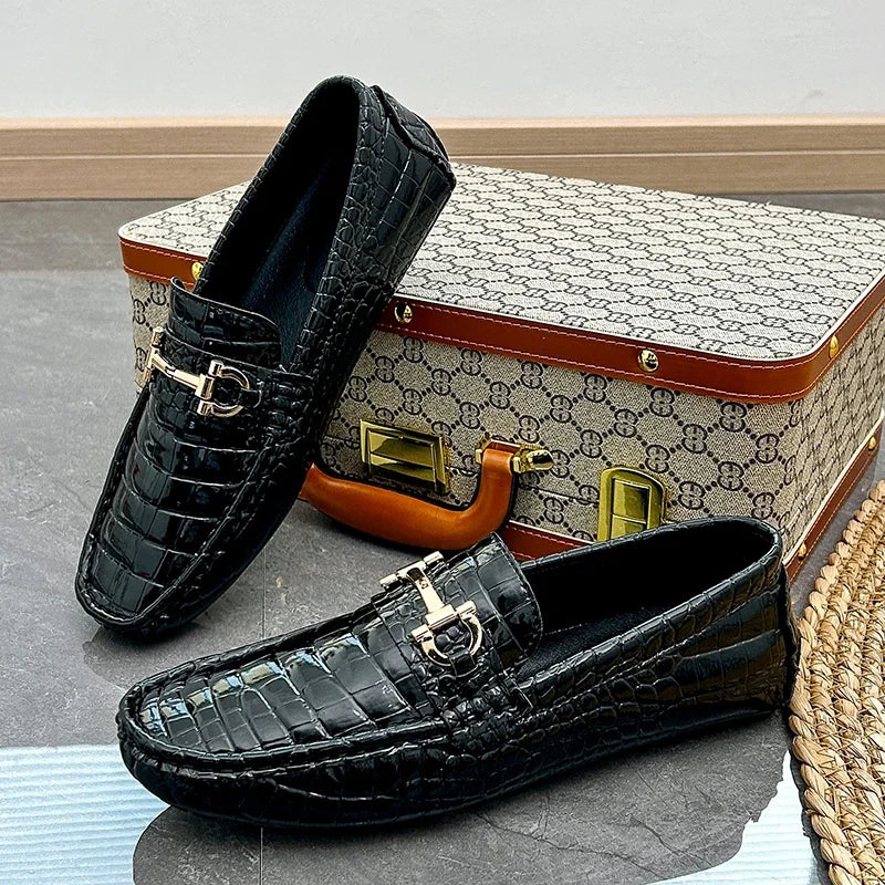 Fashion Men Large Size 46 47 48 Casual Loafers Gray Mens Moccasins Shoes Light Weight Wedding Formal Dress Shoes for Men