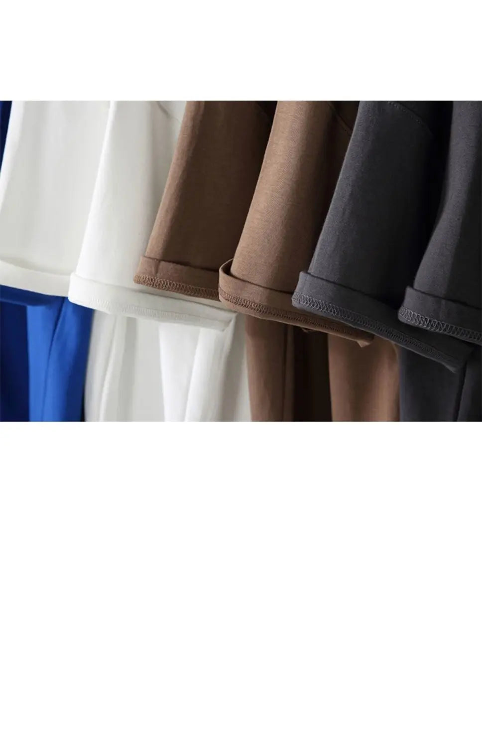 Black White GSM 500g Heavy-Duty Pure Cotton T-shirt Thickened Threaded Round Neck Short Sleeves Three Needle Half Sleeve Tees