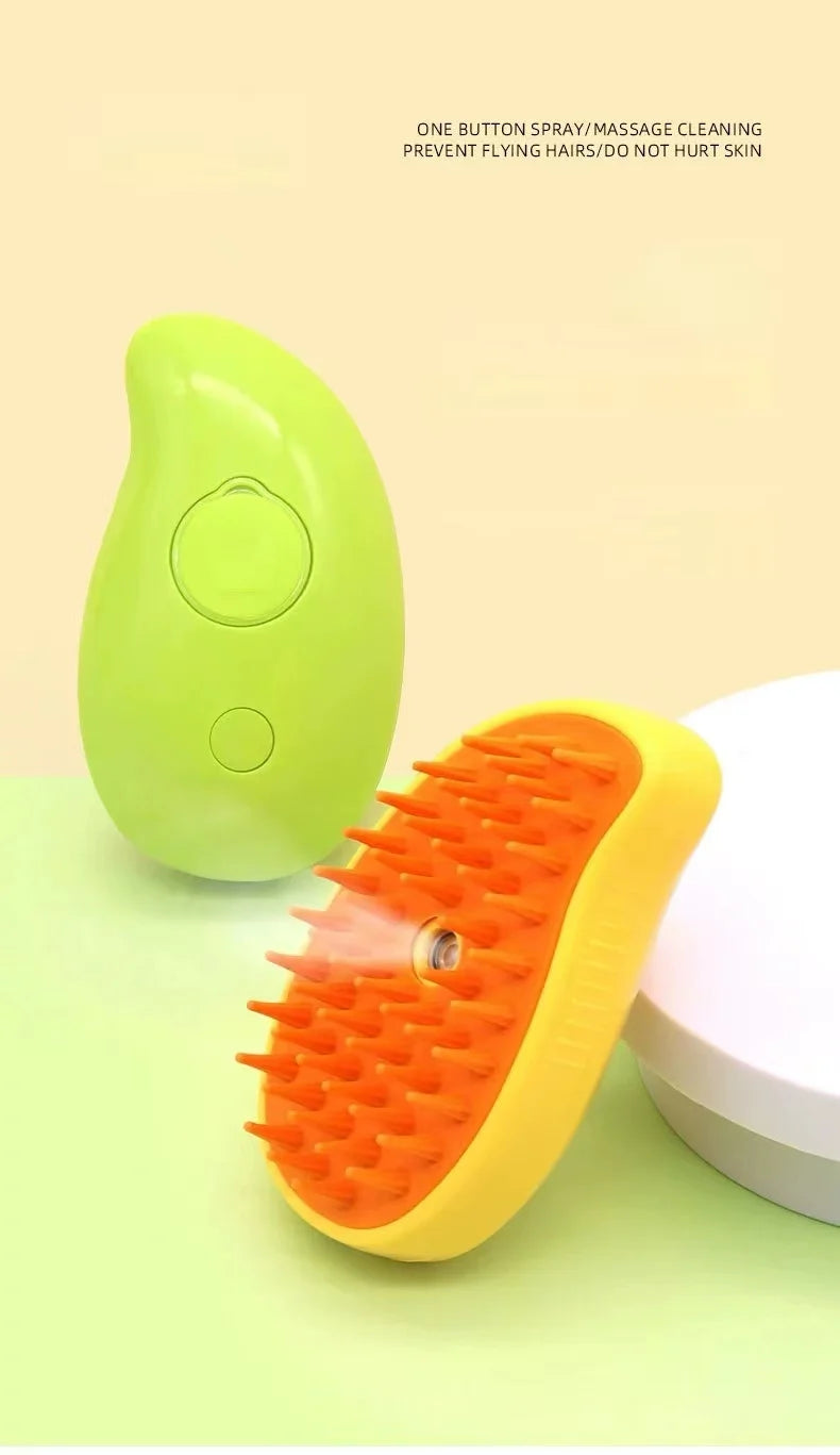 3-in-1 Hondenhaarborstel Kattenhaarborstel Elektrische Huisdierreinigingsborstel Stoomsprayborstel Massage Ontharingskam Anti-vliegborstel