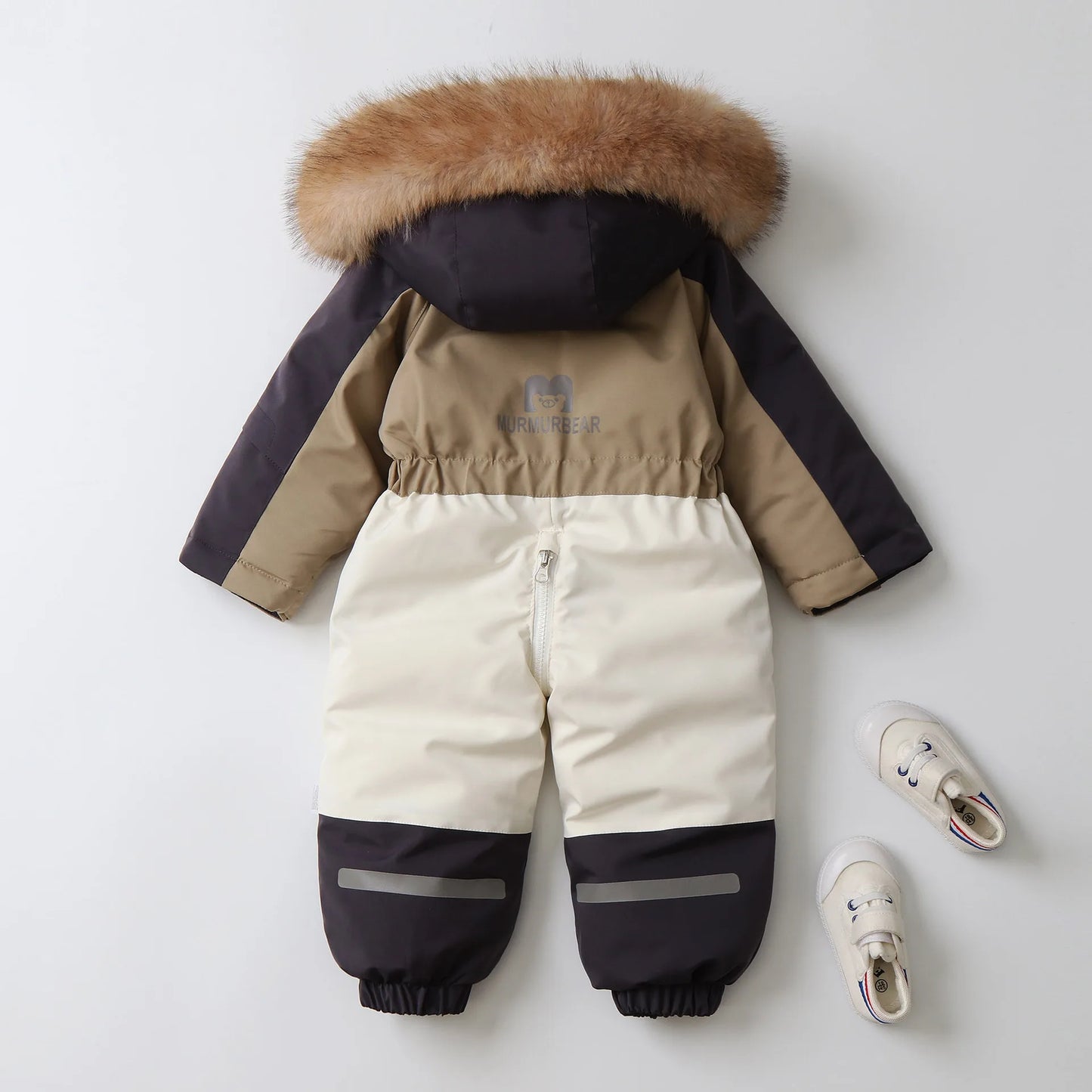 Winter Children's Clothes Snowsuit Boys Fur Lining Overalls Thicken Kids Snowsuit Hooded Ski Suit Girls Warm Jumpsuit 4-6Y Unisex