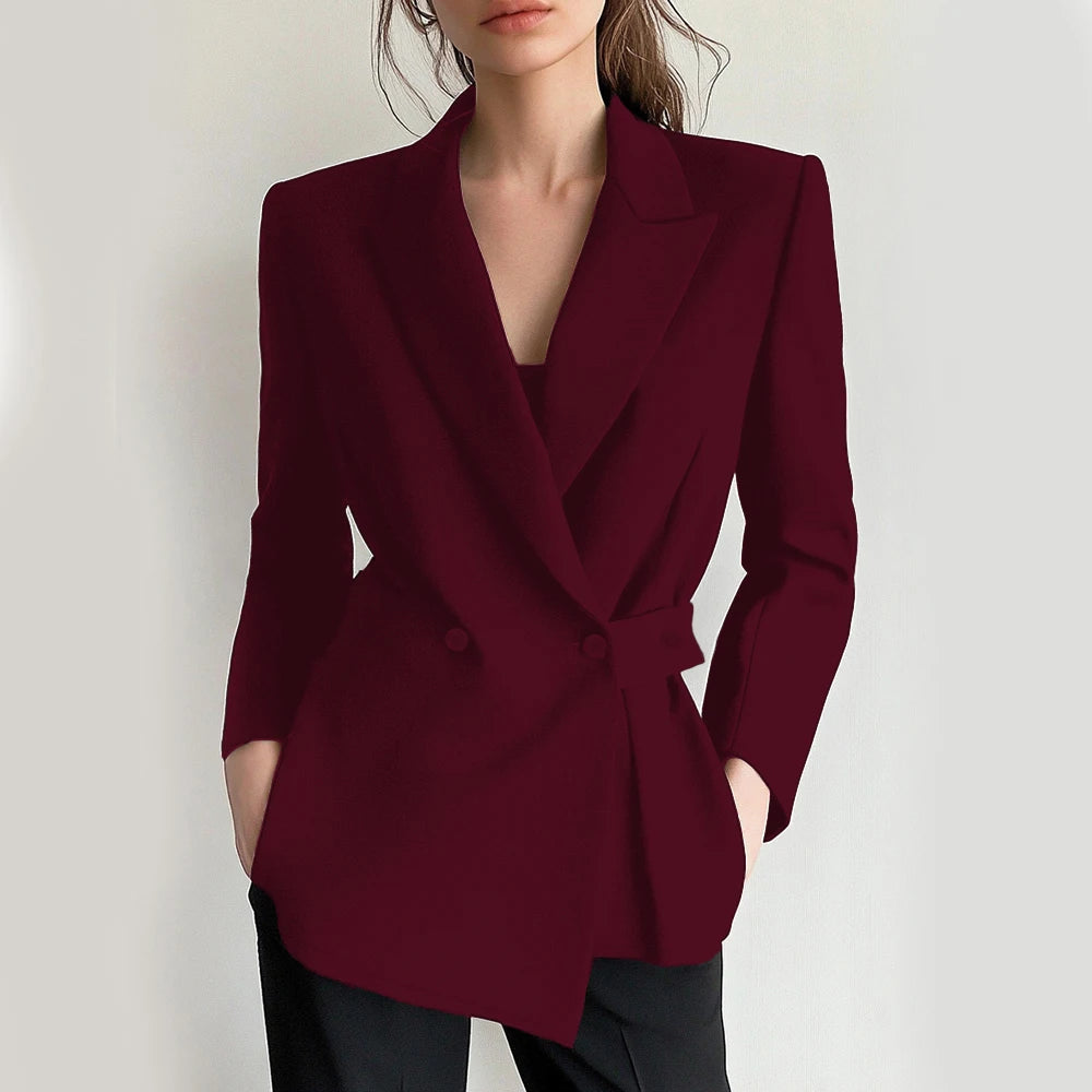 Damesblazers All Season Fashion Decent Button Lange Mouw Sjaalkraag Kantoordamesblazers