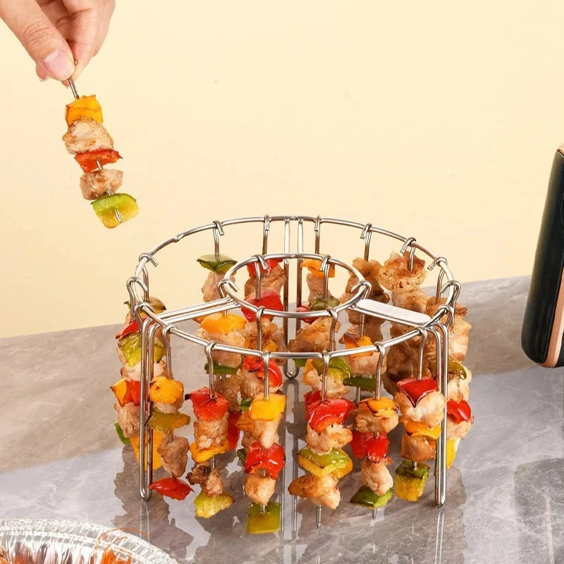12/24/48 Spiesjes Keukengadgets Grill Airfryer RVS Grill Verticale Spies Hangend Oven Kebab Rek Kebab Houder