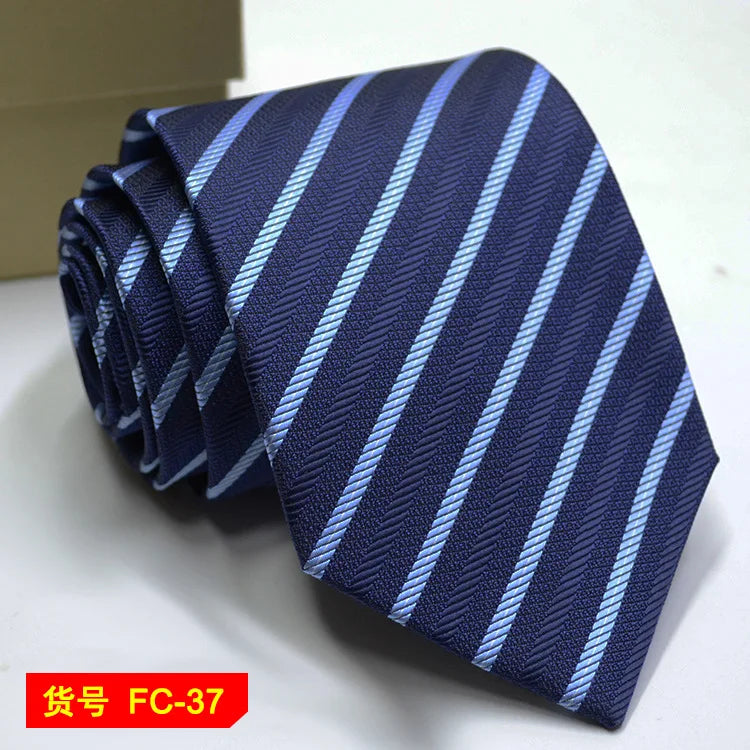 Men's Solid Color Stripe Floral Jacquard Necktie 7-8cm Width Fashionable Daily Wear Cravat for Wedding Party Gift