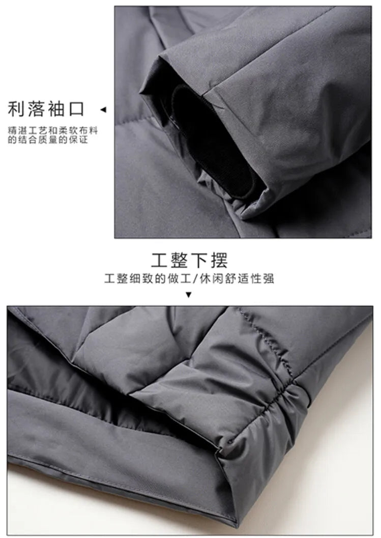 Men's High-Quality Hooded Thickened Warm Cotton Coat, Suitable for Daily Commuting, Elegant Business and Casual Wear Size L-5XL