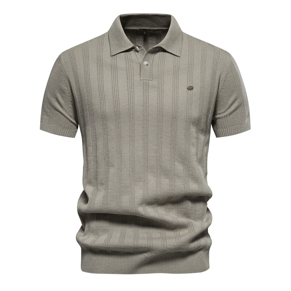 2024 Nieuw zomer geribbeld poloshirt voor heren, ademend en koel, merkkwaliteit heren poloshirts met textuur