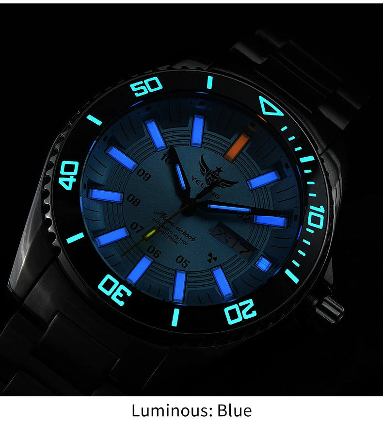 Yelang V1032 Automatic Movement Men Watch 300m 30Bar Waterproof Dive Watches for Man Luminous 44MM V1032