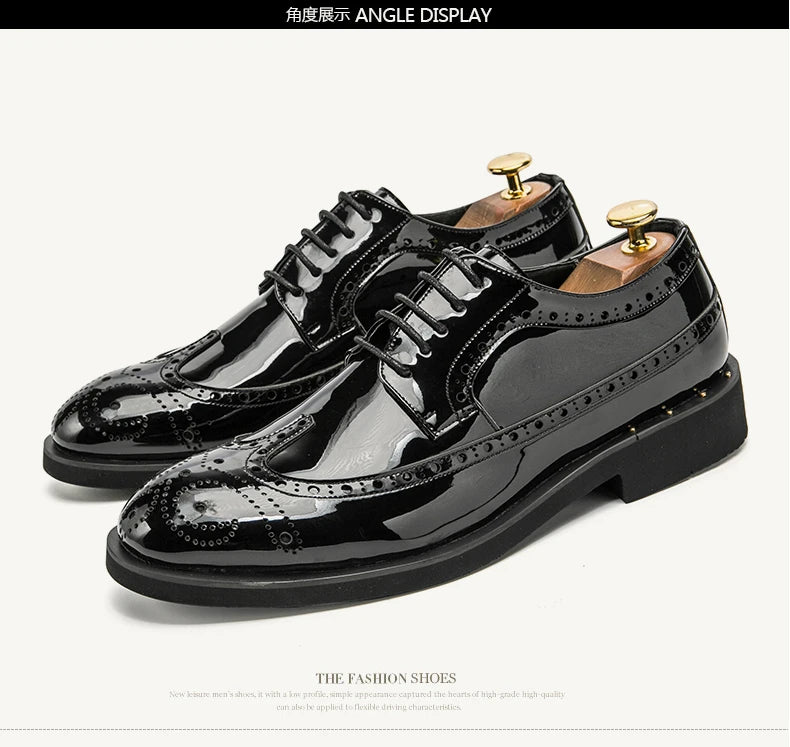 Fashionable Mens Gold Black Shoes New Cool Male Formal Evening Shoes Large Size 38-46 Wedding Dress Shoes for Men