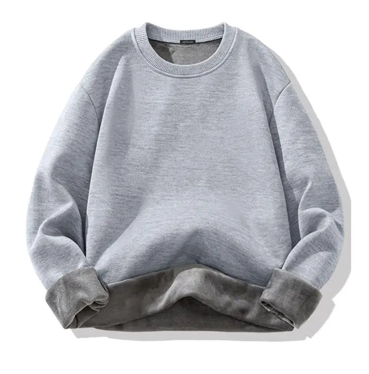 Plüschiger Herren-Strickpullover mit Rollkragen und samtgepolstertem, festem, warmem Pullover, dicker Boden, lässiger Pullover mit O-Ausschnitt