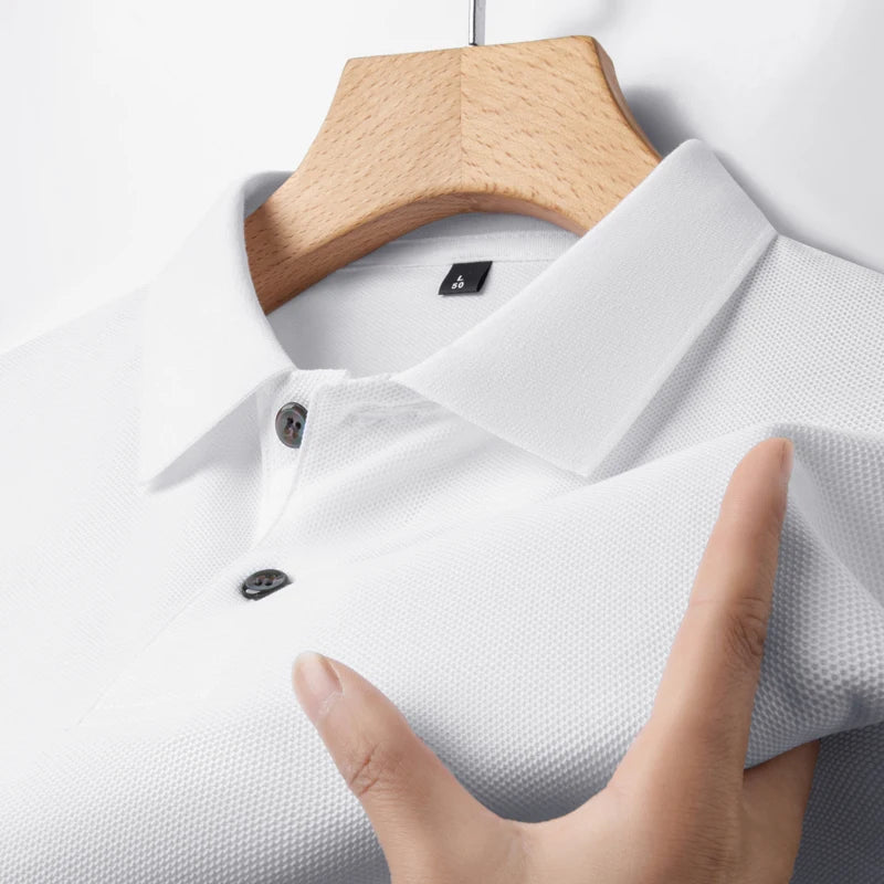 Men's 100% Summer Cotton Polo Shirt, Casual Short Sleeve, Breathable Lapel Tee Ideal for Golf and Other Sports - 10 Colours