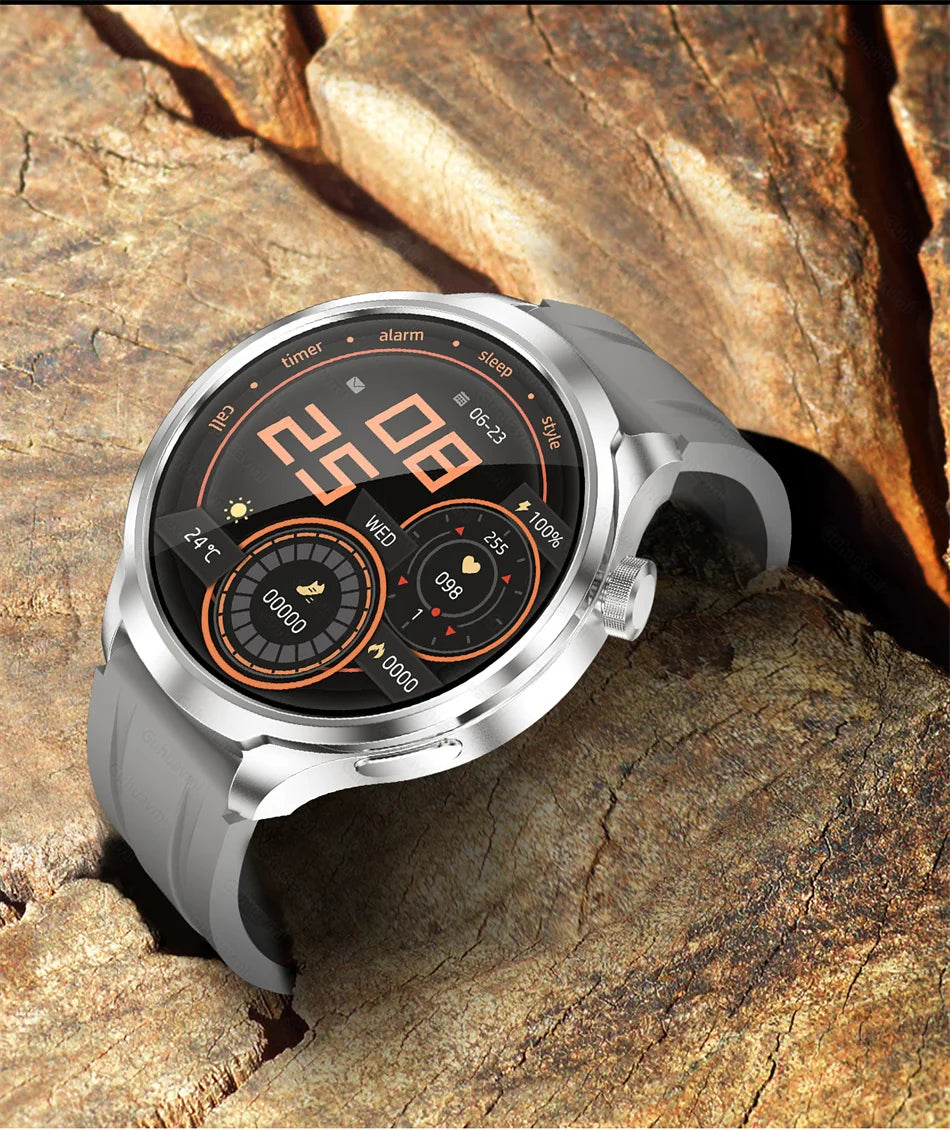 GPS Sports Smartwatch Men AMOLED Screen Compass Altimeter Heart rate BP NFC Bluetooth Call Smart Watch For Men - Compatible With HUAWEI IOS